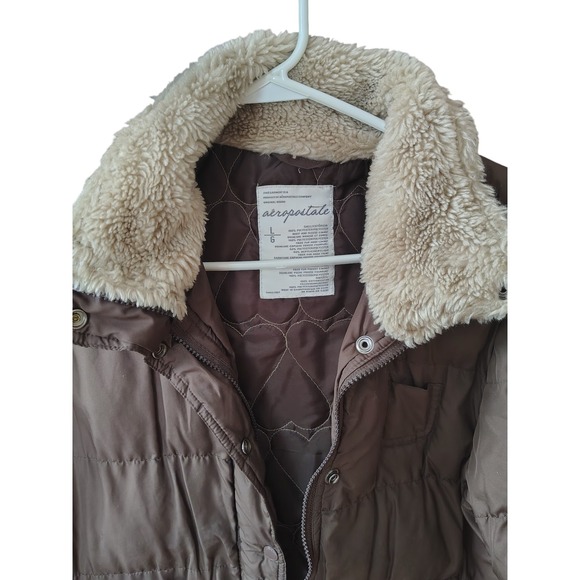 Y2K Aeropostale LG Bomber Brown Coat - Picture 2 of 6